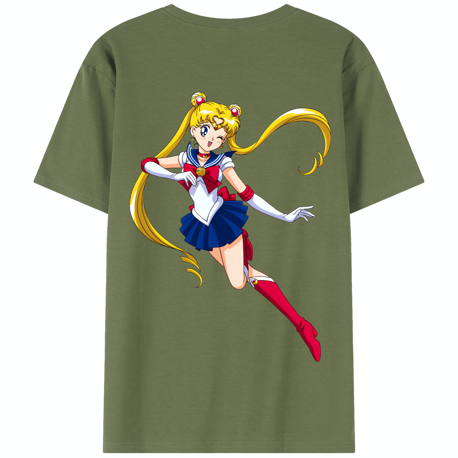 （画像用） 美少女戦士セーラームーン 月野 うさぎ つきの うさぎ Sailor Moon Tsukino Usagi 綿100％半袖Tシャツ（背面プリント）